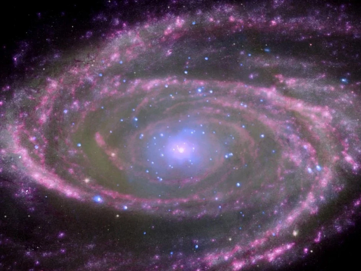 A supermassive black hole about 70 million times bigger than the Earth’s sun, located at the center of the spiral galaxy M81.